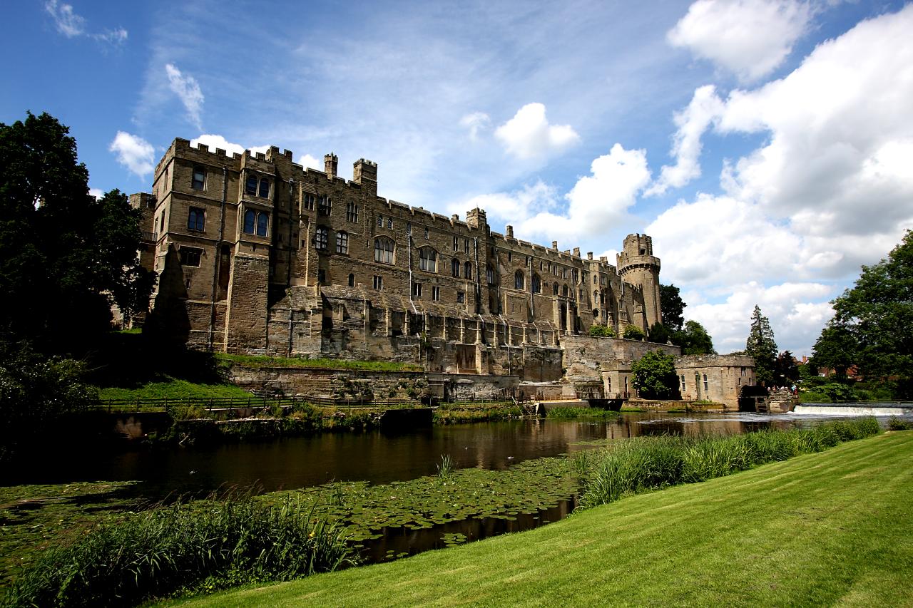 Exterior of Warwick Castle from across the River Avon, 2009